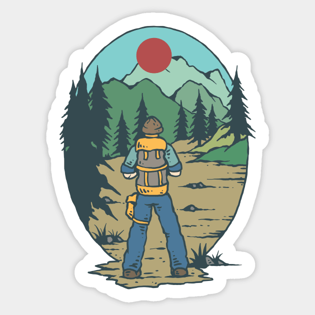 Travel to the Mountains Sticker by spacemedia